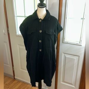 Madison The Label Black Button-Up Romper